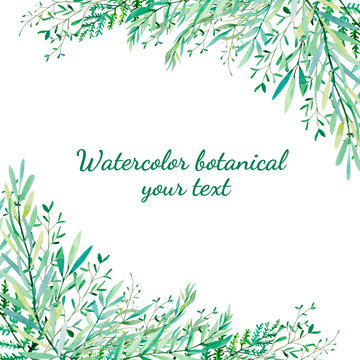 watercolor botanical. Branches design for template, cards. posters © Anna