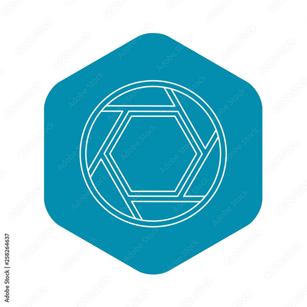 Poster close objective icon. outline illustration of close objective vector icon for web