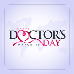 30 Mart Dünya Doktorlar Günü. Translation: March 30,  World Doctor's Day. concept greeting card, National Doctors Day Template calligraphy, vector, illustration. 