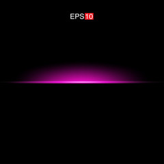 isolated pink Rays with lens flare, Sun flare, flare on the black background. Transparent Vector Illustration