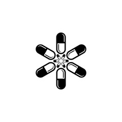 vector symbol icon from pill or capsule logo design concept