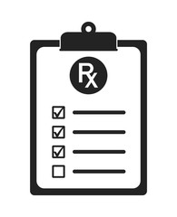 Medical Test Report Icon on clipboard symbol. Flat style vector EPS.