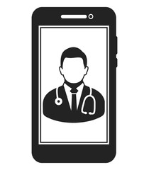 Online Medical Help Icon. Flat style vector EPS.