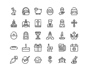 Easter icon set.