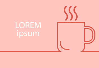 Cup of coffee top view.