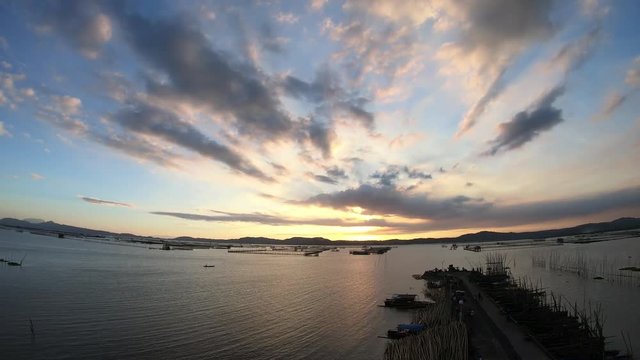 Sunsets in Parola Tanay Philippines, the largest lakes in Philippines