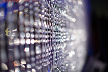 Close up of crystal curtain