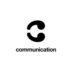 Obraz premium initial C quote talk chat logo design concept