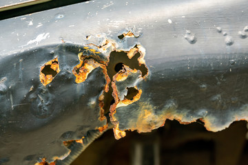 Rusty car detail, close-up