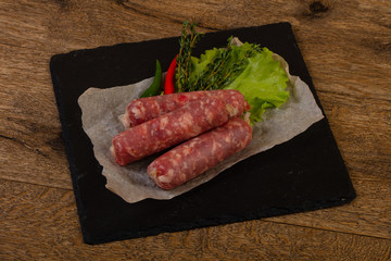 Raw pork sausages