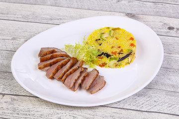 Roasted Duck breast with couscous