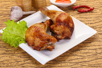 Roasted chicken leg