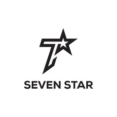 seven star logo design template