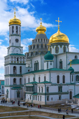 Fototapeta na wymiar ISTRA, RUSSIA - March 23, 2019: The New Jerusalem Monastery, also known as the Voskresensky