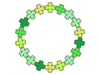 かわいい四つ葉のクローバーのフレーム