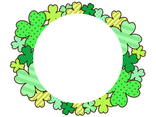 かわいい四つ葉のクローバーのフレーム