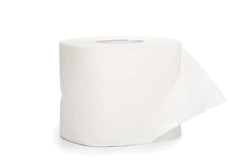 toilet paper on white background
