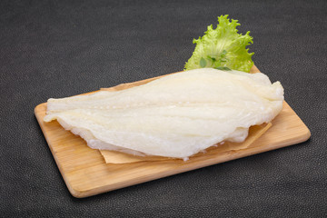 Raw halibut fillet