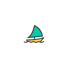 Sailboat icon design. Transportation icon vector design
