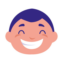 happy little boy head character