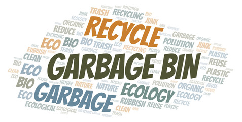 Obraz premium Garbage Bin word cloud.