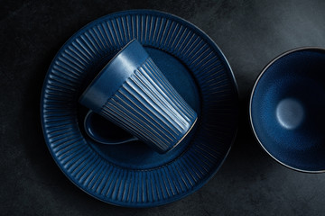 Ceramic cutlery set, dish and cup