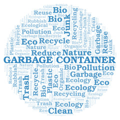 Fototapeta premium Garbage Container word cloud.