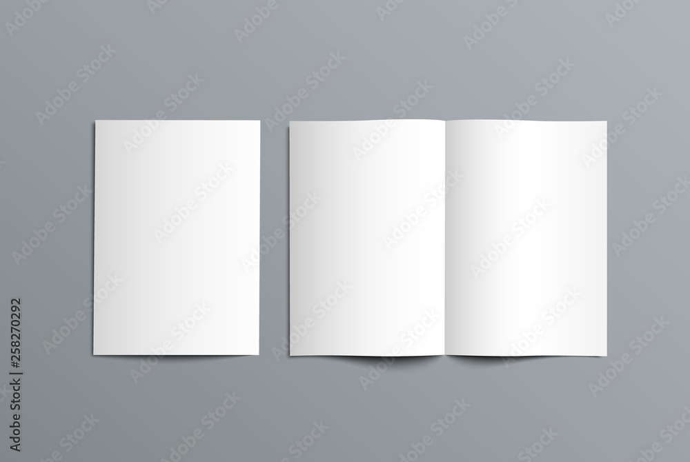 Poster vector mockup bi-fold catalog for the presentation of the design.