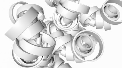 Abstract background of three-dimensional light rings. 3d render