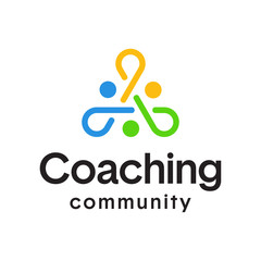 illustration logo from people teamwork or link community connection logo design concept