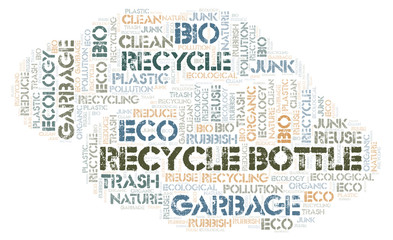 Fototapeta premium Recycle Bottle word cloud.