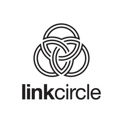 illustration logo combination from three circle with link or connection logo design concept