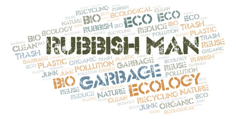 Fototapeta premium Rubbish Man word cloud.
