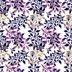 bstract seamless pattern of stylized tree branches. Handmade. Design of wallpaper and fabric.