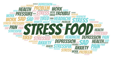 Fototapeta premium Stress Food word cloud.
