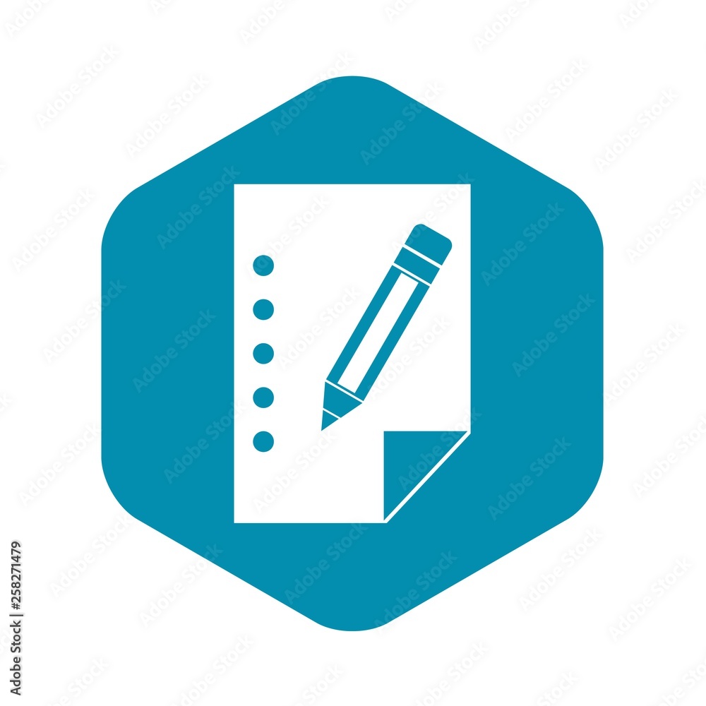 Poster notebook icon in simple style isolated on white background. note symbol