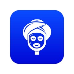 Facial spa treatment icon blue vector isolated on white background