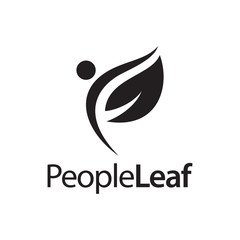 illustration logo from people with leaf logo design concept