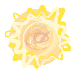 Watercolor Sun Picture Hand Drawn Imitation Illustration