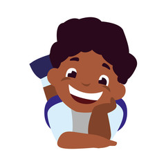 happy little black boy character
