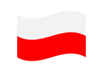 Red and White National Flag of Poland Isolated