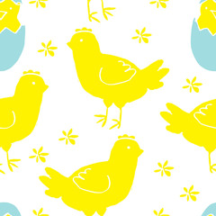 Hand Drawn Seamless Pattern for Easter Design