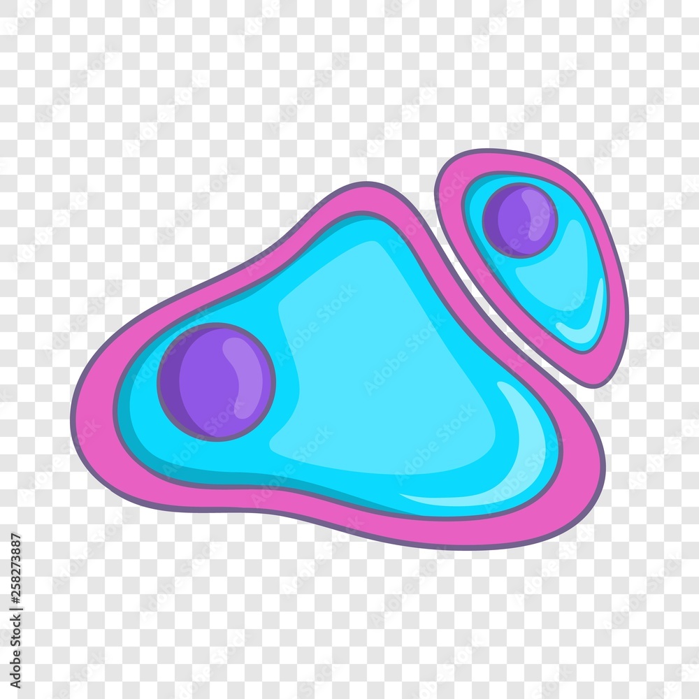 Poster cell nucleus icon in cartoon style on a background for any web design