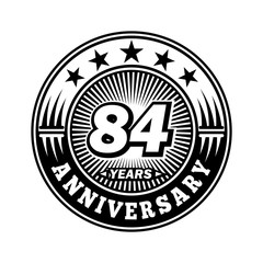 Fototapeta premium 84 years anniversary. Anniversary logo design. Vector and illustration.