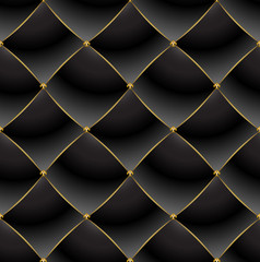 Background of Elegant Quilted Pattern Vip Black and Gold