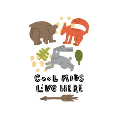 Cute Animals Card Vector