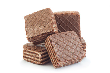 Brown square wafers on white