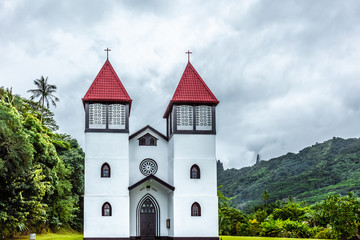 Eglise sainte-famille à Haapiti sur l'île de Moorea