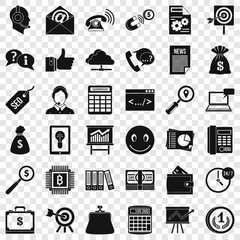Business marketing icons set. Simple style of 36 business marketing vector icons for web for any design