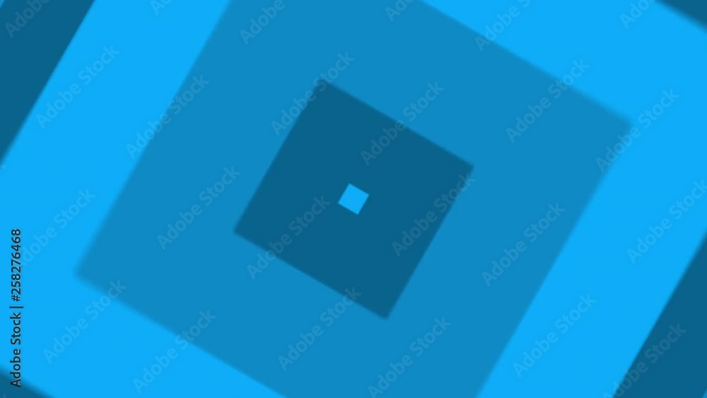 Poster vintage retro colorful blue square rotating tunnel background loop. it can be used in vj loops and s